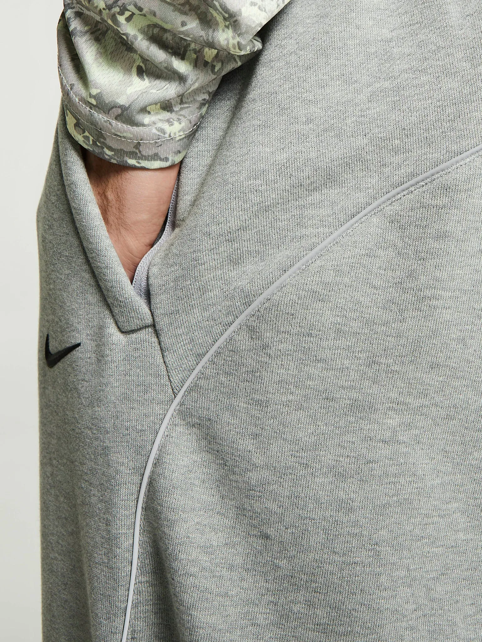 NOCTA Fleece Open-Hem Sweatpants in Dark Heather Grey and Matte Silver