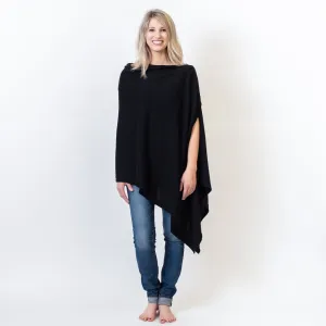Organic Cotton Poncho in Black