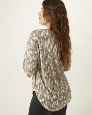 Phoebe High-Low Hem Printed Tee | Olive Green