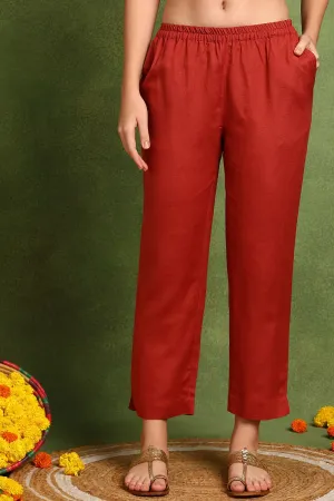 Rust Cotton Silk Farsi Pants ONLY