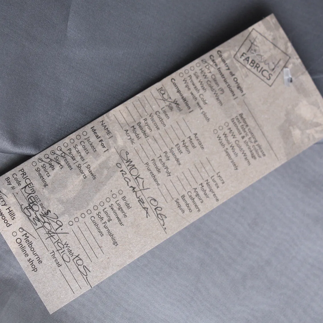 Smoky Org Organza