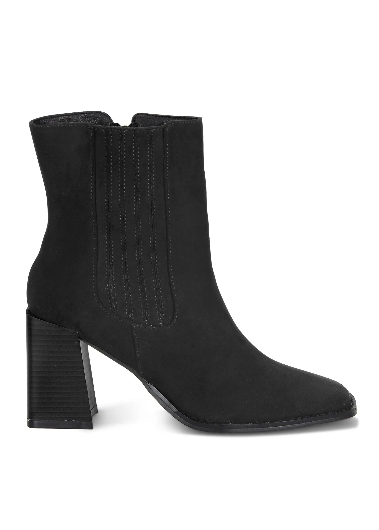 Square Toe Booties - Black