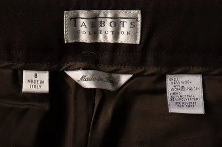 Talbots Dark Brown Dress Pants Size 8 SKU 000120