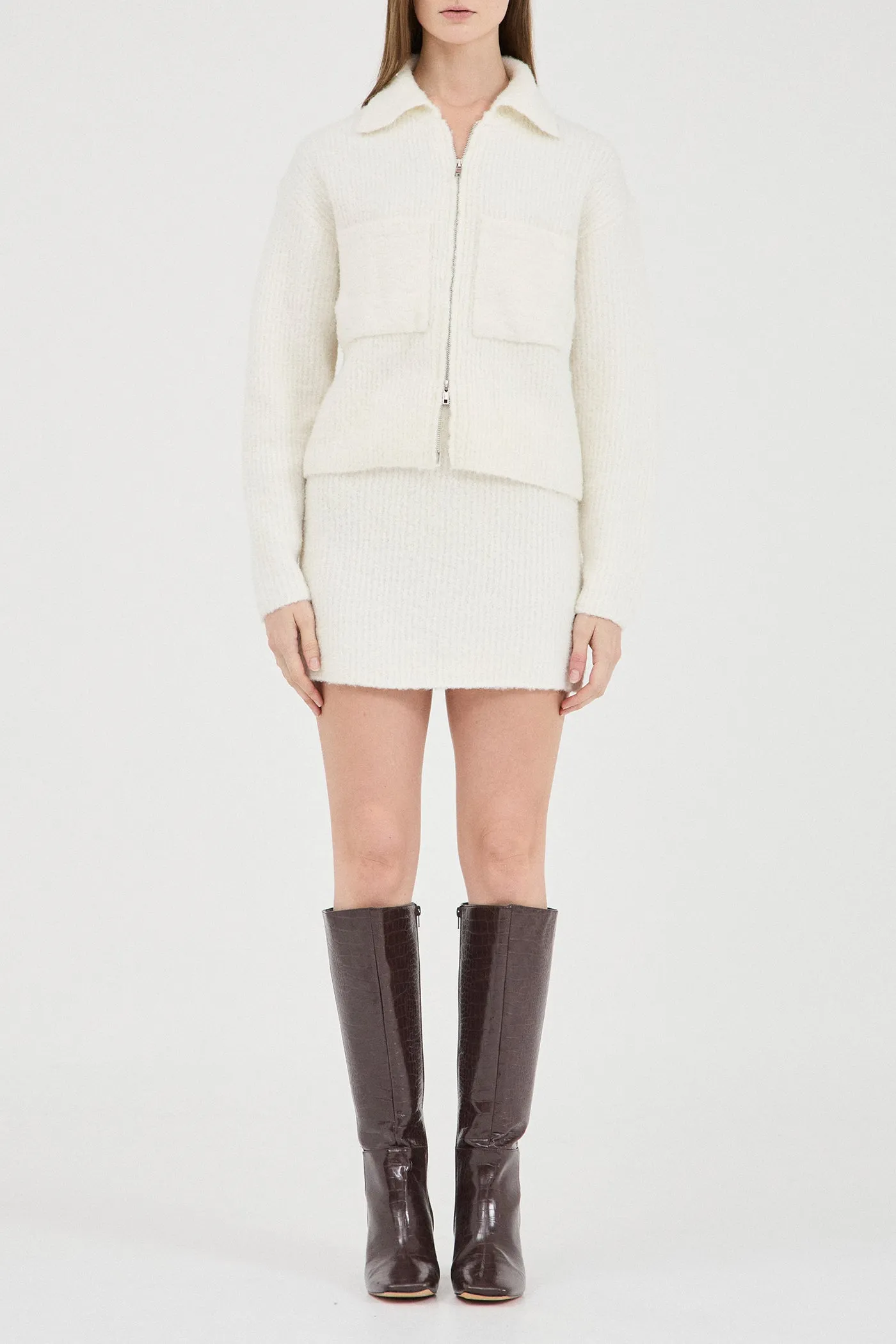 The Boucle Mini Knit Skirt