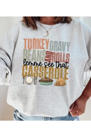 Turkey, Gravy Beans, Rolls Lemme See That Casserole