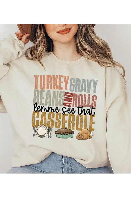Turkey, Gravy Beans, Rolls Lemme See That Casserole
