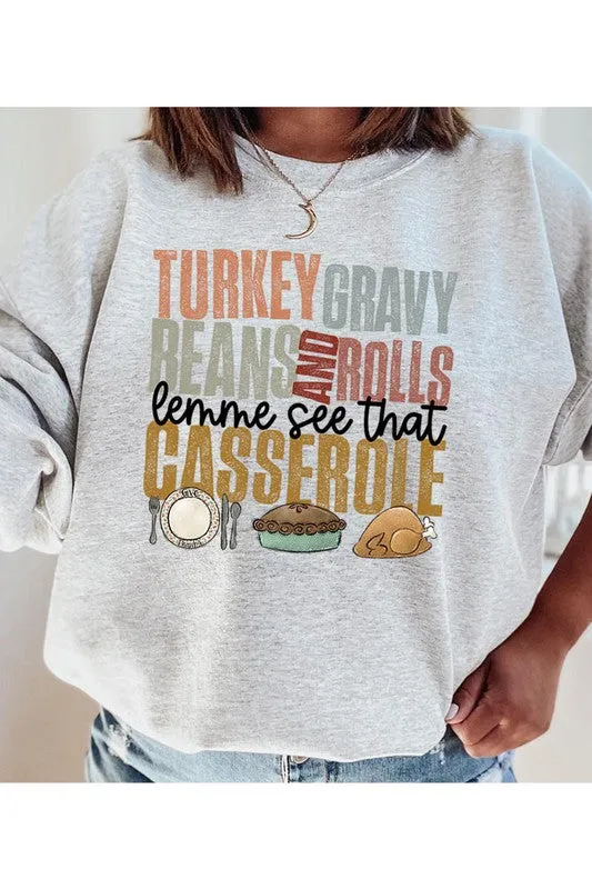Turkey, Gravy Beans, Rolls Lemme See That Casserole