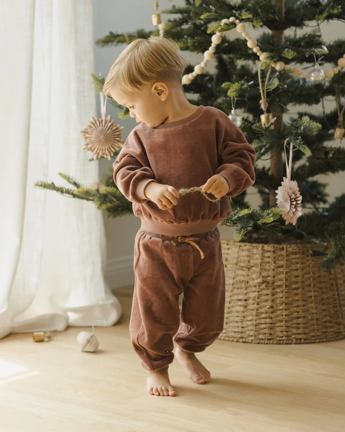 Velour Relaxed Sweatshirt Cranberry