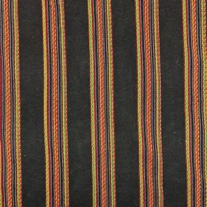 Warm Stripes on Black Recycled Jacquard Fabric