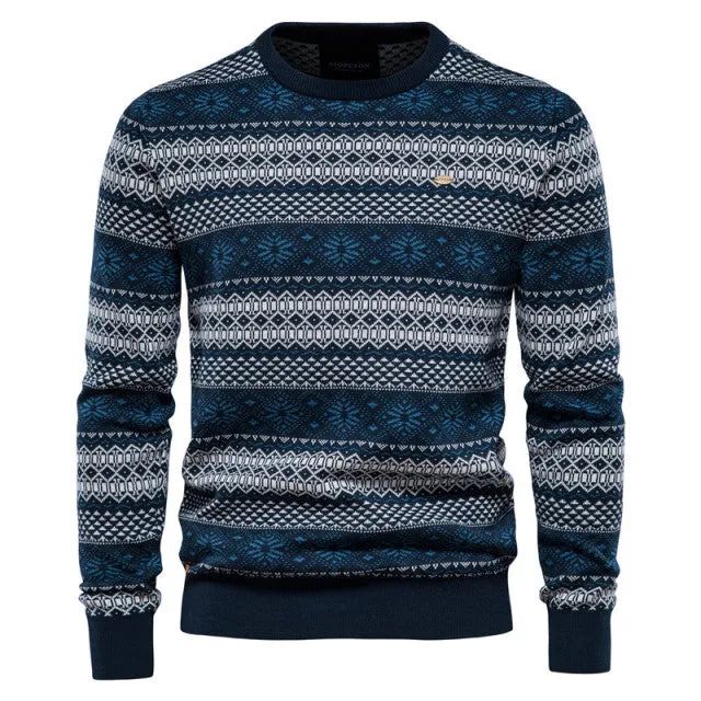 West Louis Designer High Quality Spliced Cotton Pullover