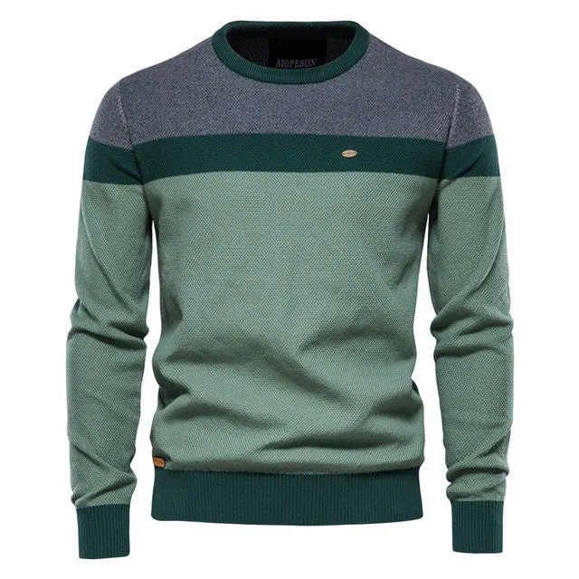 West Louis Designer High Quality Spliced Cotton Pullover