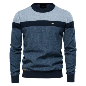 West Louis Designer High Quality Spliced Cotton Pullover