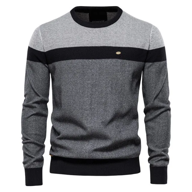 West Louis Designer High Quality Spliced Cotton Pullover