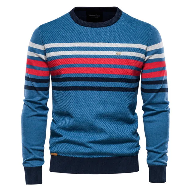 West Louis Designer High Quality Spliced Cotton Pullover