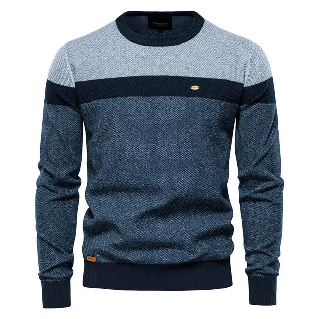 West Louis Designer High Quality Spliced Cotton Pullover