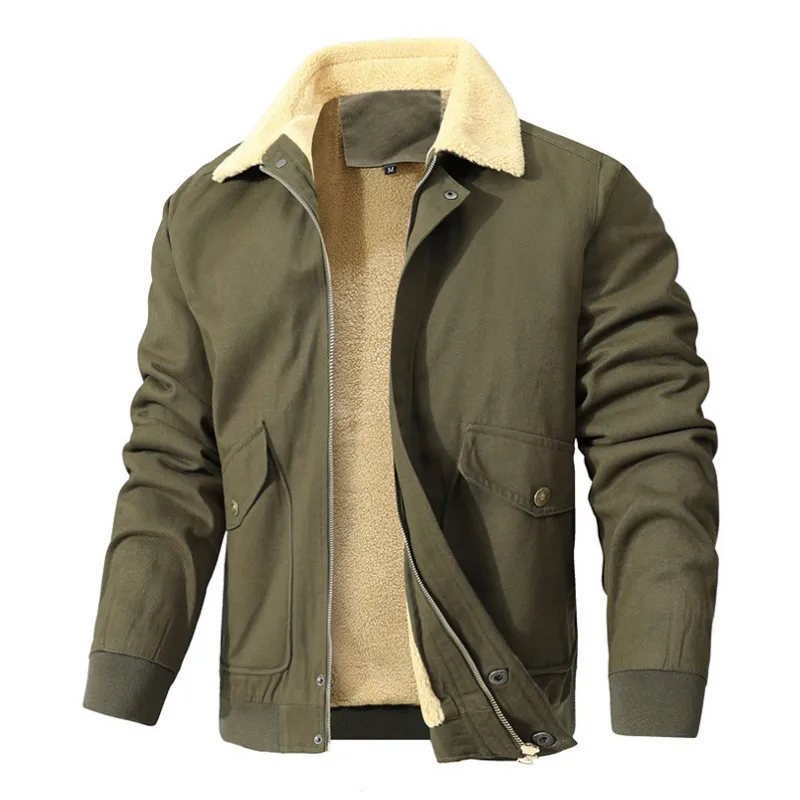 West Louis Men Tactical Style Fleece Bomber Jacket