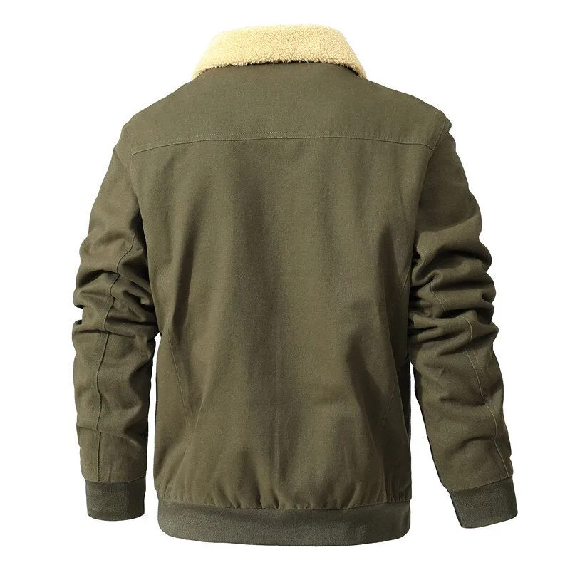 West Louis Men Tactical Style Fleece Bomber Jacket