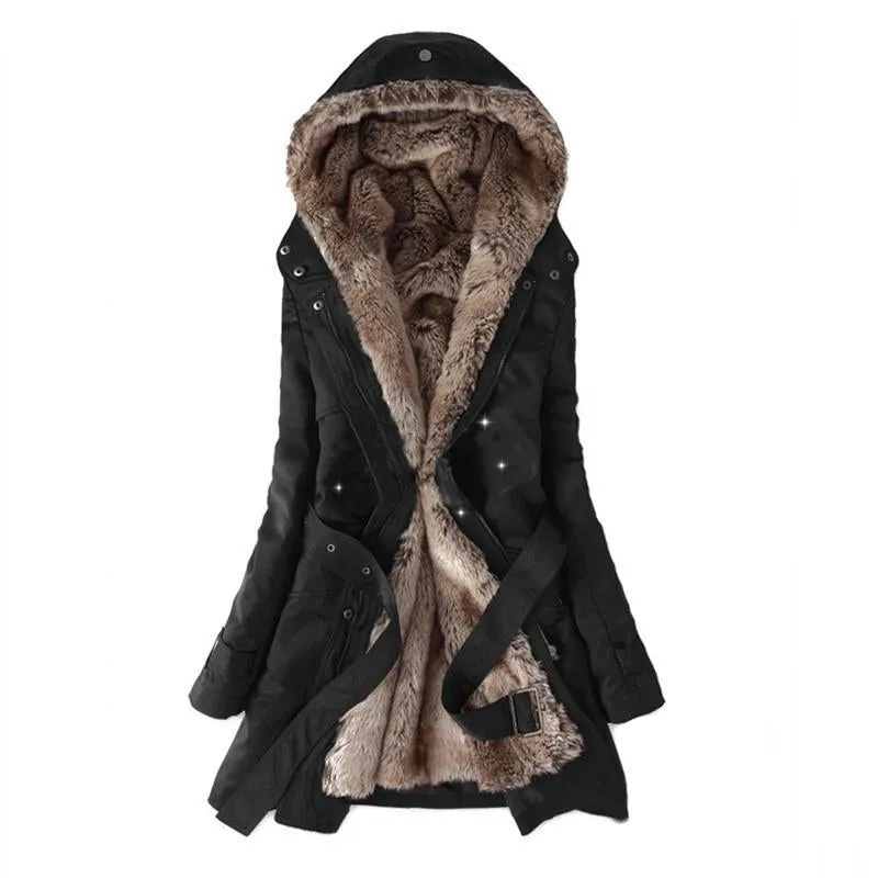 Winter warm cotton hooded coat