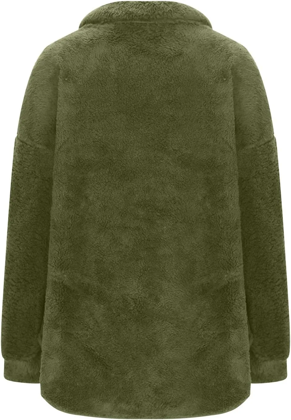 Womens Half Zip Sherpa Pullover Fuzzy Fleece Oversized Sweatshirts Long Sleeve Winter Warm Outerwear With Pockets