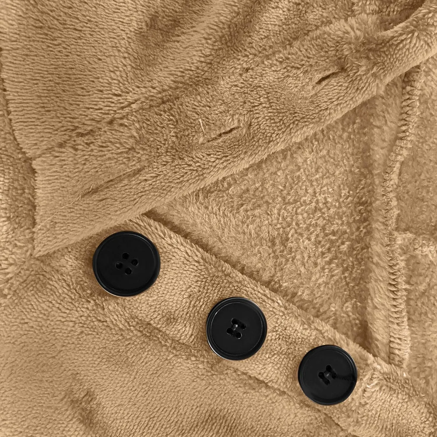 Womens Sherpa Fuzzy Pullover Hoodies Comfy Oversized Sweatshirts With Pockets Button Down Fuzzy Warm Sweaters Tops
