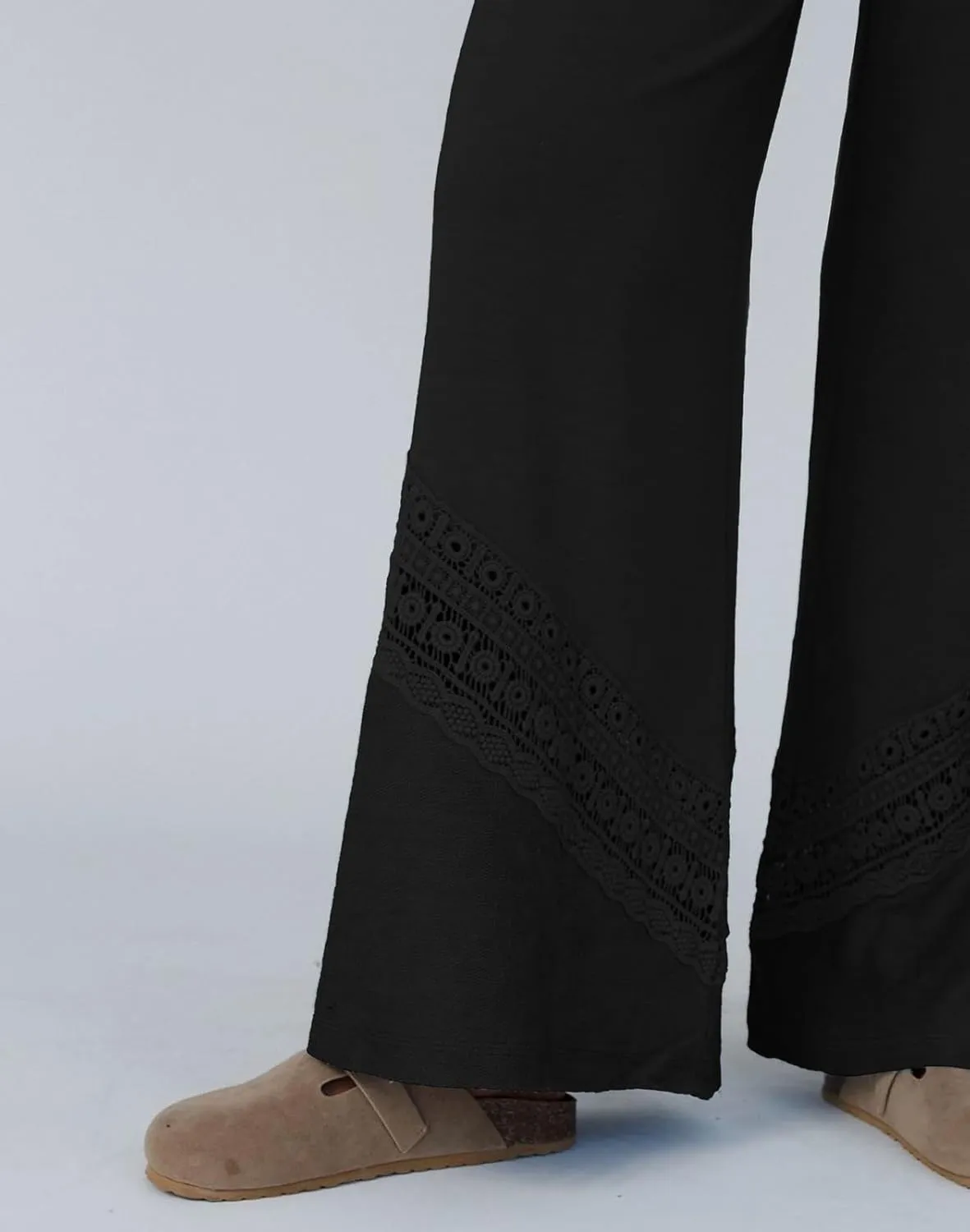 Womens Wide Leg Pants Casual Hollow Out Loose Lounge Pants Summer Palazzo Pant Trousers with Pockets 2025
